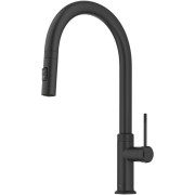 Смеситель для кухни Kraus Oletto с выдвижной лейкой матовый черный KPF-2654MB