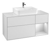 Тумба под раковину Villeroy & Boch Finion 120х50,1 см с подсветкой МДФ белый матовый лак/стекло белое матовое F171MTMT