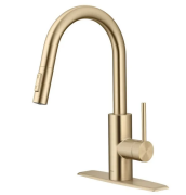 Смеситель для кухни Kraus Oletto с выдвижной лейкой античная бронза KPF-2620SFACB