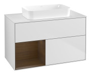 Тумба під раковину Villeroy & Boch Finion 100х50,1 см із підсвічуванням МДФ білий матовий лак/скло біле матове G651GNMT