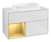 Тумба під раковину Villeroy & Boch Finion 100х50,1 см із підсвічуванням МДФ білий матовий лак/скло біле матове G651HFMT