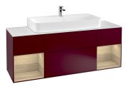 Тумба под раковину Villeroy & Boch Finion 160х50,1 см с подсветкой МДФ пион матовый лак/стекло белое матовое G211PCHB