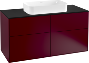 Тумба під раковину Villeroy & Boch Finion 120х50,1 см МДФ півонія матовий лак/скло чорне матове F26200HB