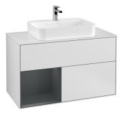 Тумба под раковину Villeroy & Boch Finion 100х50,1 см с подсветкой МДФ белый матовый лак/стекло белое матовое F361HGMT