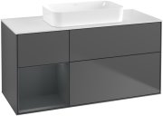Тумба под раковину Villeroy & Boch Finion 120х50,1 см с подсветкой МДФ антрацит матовый лак/стекло белое матовое G701HGGK