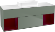 Тумба под раковину Villeroy & Boch Finion 160х50,1 см с подсветкой МДФ оливковый матовый лак/стекло белое матовое F741HBGM