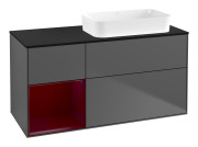 Тумба под раковину Villeroy & Boch Finion 120х50,1 см с подсветкой МДФ антрацит матовый лак/стекло черное матовое F682HBGK