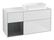 Тумба под раковину Villeroy & Boch Finion 120х50,1 см с подсветкой МДФ белый матовый лак/стекло белое матовое G681HGMT