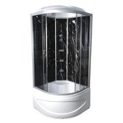 Гідромасажний бокс Vivia TKF90 Черный оникс BG 90x90 профіль сатин/тоноване скло А0045667