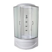 Гідромасажний бокс Vivia TKF 90 Білий онікс WG 90x90 профіль сатин/скло fabric А0045225