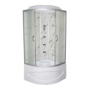 Гідромасажний бокс Vivia TKF 90 Білий мармур WG 90x90 профіль сатин/скло fabric А0045227