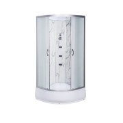 Гідромасажний бокс Vivia TKF 90-30 Білий мармур WG 90x 90профіль сатин/скло fabric А0049219
