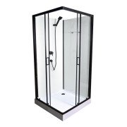 Гідромасажний бокс Insana Floris 90x90 профіль чорний/прозоре скло А0046017