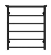 Полотенцесушитель водяной Deffi Терма П6 500х600 нижнее подключение черный C.TE.60.50.6.B.A