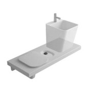 Підвісна система з вбудованим унітазом зліва і місцем для раковини Hatria G-Full 120х50 санфарфор білий 00YXJW01