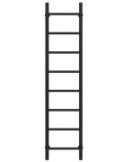 Полотенцесушитель водяной Deffi Орион П8 200х1400 нижнее подключение черный C.OR.140.30.8.B.A