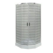 Душова кабіна Insana Mira Black White P 92/5 W LN 90x90 см профіль браш/скло з малюнком А0048481
