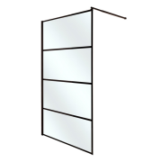 Душевая перегородка Insana Alba 100x200 см профиль черный/стекло с узором А0051349