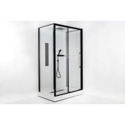 Гідромасажний бок с Insana Kira 120x80 профіль чорний/прозоре скло А0055227