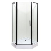 Душова кабіна Insana Ethna Black P91 90x90 см профіль чорний/прозоре скло А0048356