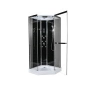 Гідромасажний бок с Insana ELARA 91/6 LN 90x90 профіль чорний/прозоре скло А0048479