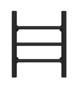 Полотенцесушитель водяной Deffi Орион П3 400х400 нижнее подключение черный C.OR.40.40.3.B.A