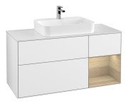 Тумба под раковину Villeroy & Boch Finion 120х50,1 см с подсветкой МДФ глянцевый белый лак/стекло белое матовое F421PCGF