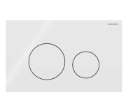 Кнопка змиву Geberit Sigma40 Round подвійний змив скло білий 115.628.SI.1