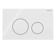 Кнопка смыва Geberit Sigma40 Round двойной смыв стекло белый 115.628.SI.1