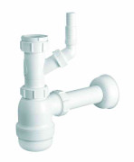 Сифон для кухонної мийки McAlpine із підключенням до пральної машини поліпропілен білий HC2WM-40