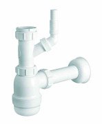 Сифон для кухонной мойки McAlpine с подключением к стиральной машине полипропилен белый HC2WM-40