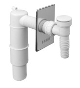 Сифон для стиральной машины McAlpine настенный с отверстием 40/50 мм пластик белый/хром HCWM50V