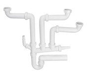 Сифон для кухонної мийки McAlpine багатофункціональний поліпропілен білий SSK3-50