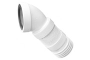Коліно для унітазу McAlpine 45° еластичне з ущільненням поліпропілен білий WC-CON16F