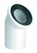 Коліно для унітазу McAlpine Економ під кутом 45° поліпропілен білий WCE-CON16