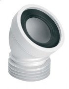 Колено для унитаза McAlpine под углом 45° с уплотнителем L-160 мм полипропилен белый WC-CON16