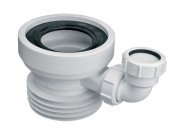 Коліно-підключення до унітазу McAlpine коротке 120 мм із відведенням 40 мм поліпропілен білий WC-CON1D