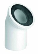 Коліно для унітазу McAlpine Економ під кутом 45° поліпропілен білий WCE-CON16