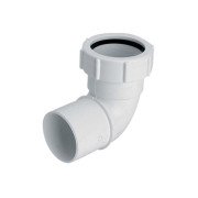 Коліно McAlpine 90° із гайкою d50 мм поліпропілен білий 50C-WH