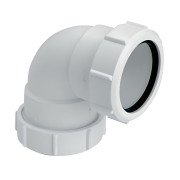 Колено McAlpine 90° с гайками 32х32 мм полипропилен белый 32A-WH