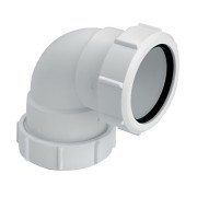 Колено McAlpine 90° с гайками 50х50 мм полипропилен белый 50A-WH