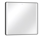 Дзеркало для ванної Hansgrohe Xarita Lite Q 80х70 см з боковим LED-підсвічуванням чорний матовий 54963670