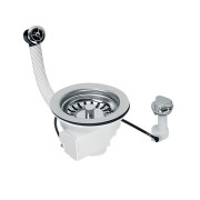 Слив для кухонной мойки McAlpine с круглым переливом хром PUFS113-CP-25