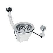 Злив для кухонної мийки McAlpine з круглим переливом хром PUFS113-CP-25