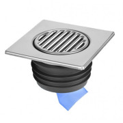 Решетка для душевого трапа McAlpine 150х150 мм с силиконовой мембраной d110 мм нержавеющая сталь MRFGC3SSV-110