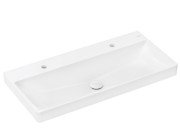 Раковина для ванной Hansgrohe Xelu Q 100х48 см c 2 отверстиями без перелива керамика SmartClean белый 61037450