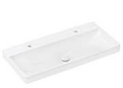 Раковина для ванной Hansgrohe Xelu Q 100х48 см c 2 отверстиями без перелива керамика SmartClean белый 61040450