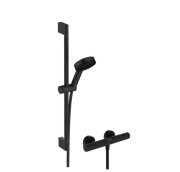 Термостат для душу Hansgrohe Ecostat Element із душовим набором Pulsify Select S EcoSmart чорний матовий 24272670