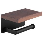 Тримач для туалетного паперу Kroner KRP Graz-SCH3018 з полицею чорний CV035539