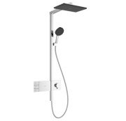 Душова стійка Hansgrohe Raindance Alive Q 34х21 см 2jet з термостатом ShowerSelect Comfort хром 24590000